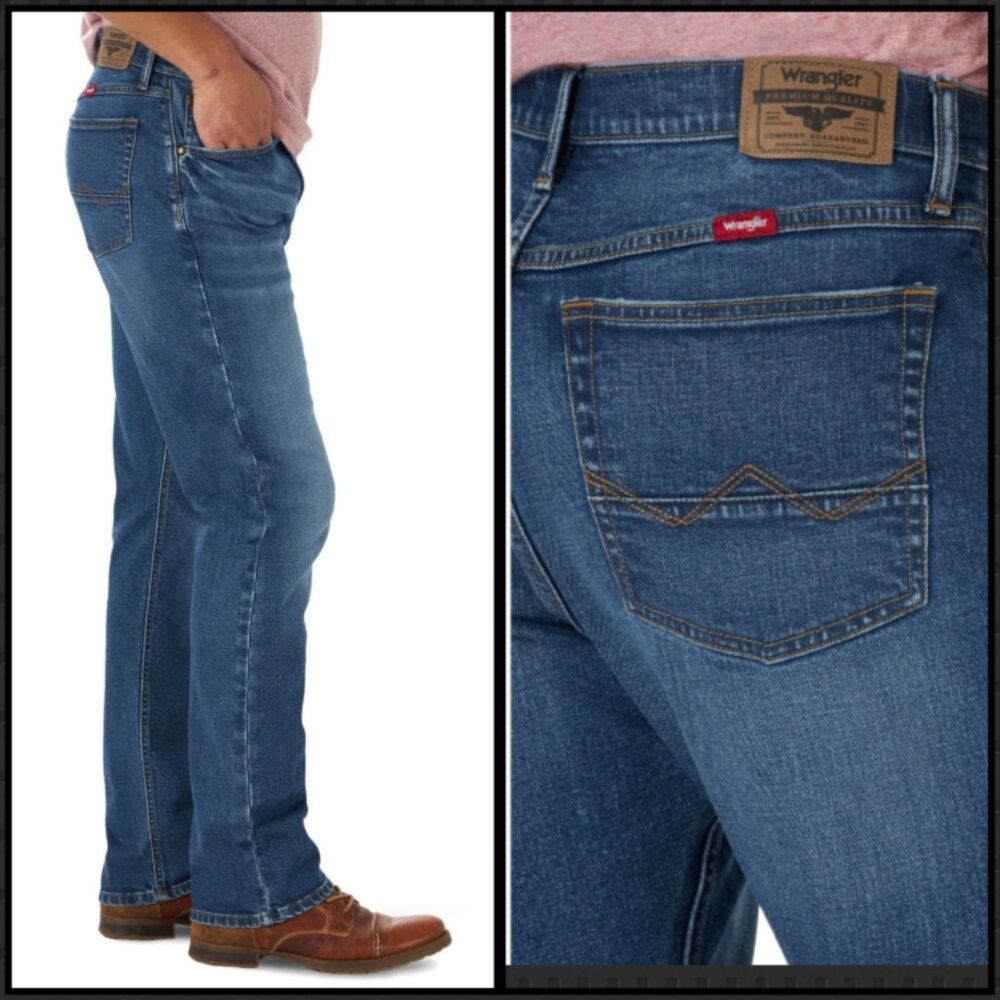 Wrangler Men's Athletic Fit Jean With Stretch 5 Star Premium  (Halifax blue)